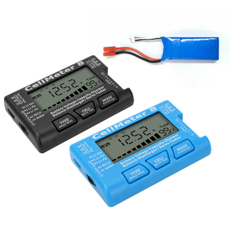 Digitālā akumulatora jaudas pārbaudītāja testera detektora akumulatora līdzsvara izlādes servo testeris LiPo testēšanai