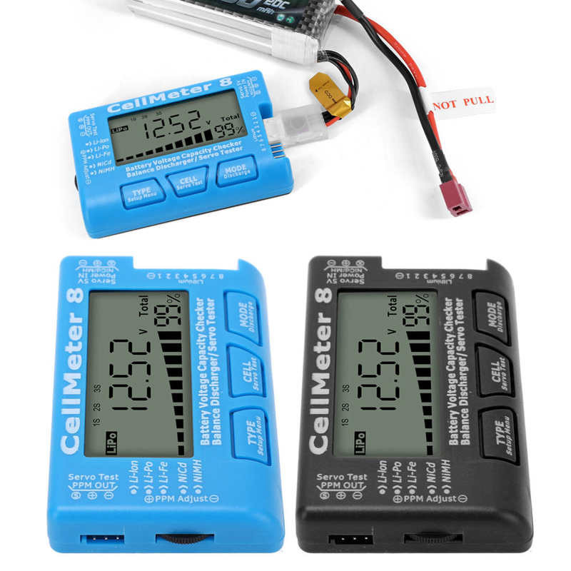 Digitālā akumulatora jaudas pārbaudītāja testera detektora akumulatora līdzsvara izlādes servo testeris LiPo testēšanai