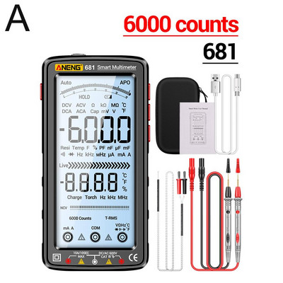 ANENG 683 681 Skaitmeninis multimetro testeris Įkraunamas testeris Matuoklis Elektrinis multimetras Multimetras 6000 Skaičius RMS True Z4F3