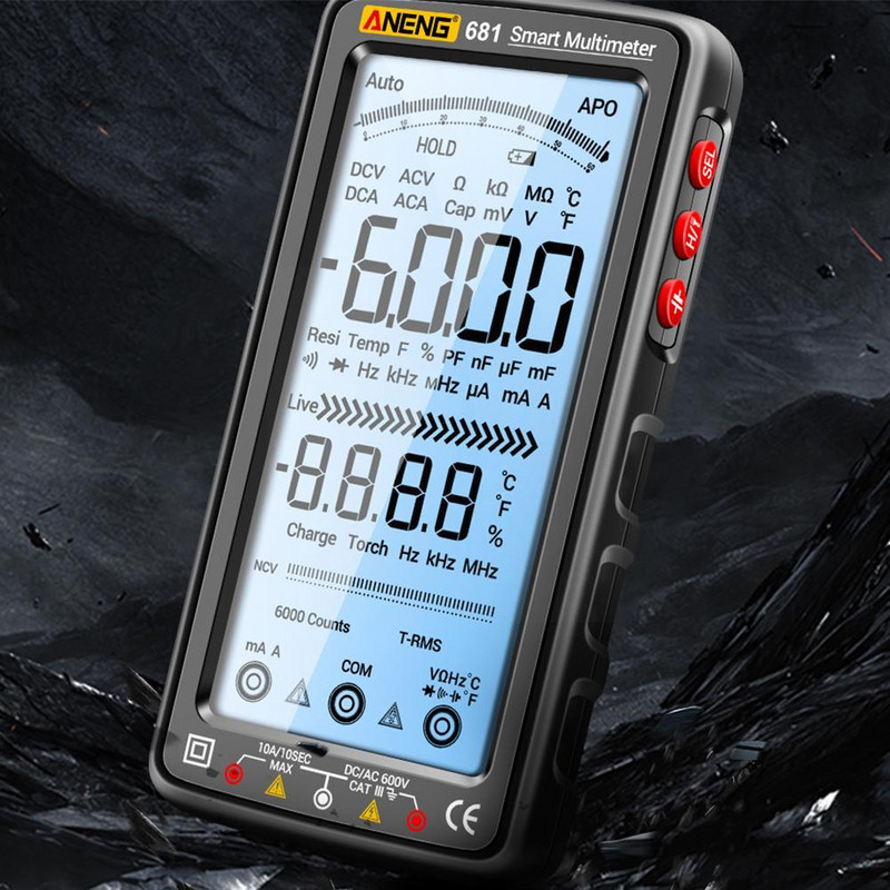 ANENG 683 681 Skaitmeninis multimetro testeris Įkraunamas testeris Matuoklis Elektrinis multimetras Multimetras 6000 Skaičius RMS True Z4F3