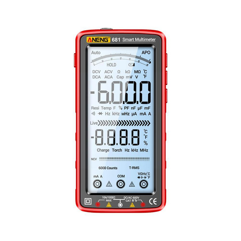 ANENG 683 681 Skaitmeninis multimetro testeris Įkraunamas testeris Matuoklis Elektrinis multimetras Multimetras 6000 Skaičius RMS True Z4F3