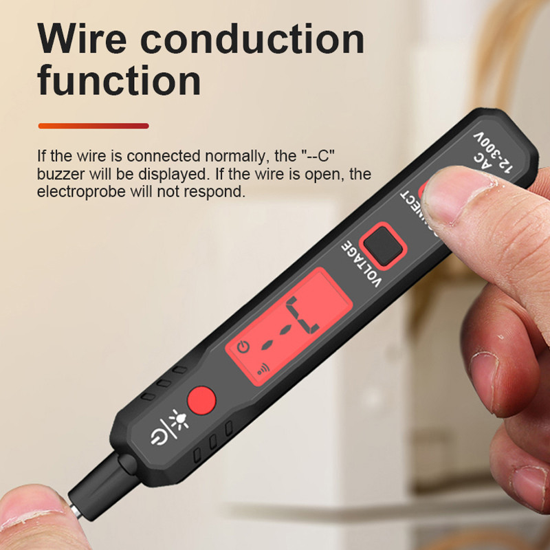 HT89 új intelligens feszültségvizsgáló toll AC 12-300V LCD kijelző mini voltmérő töréspont érzékelés folytonosság teszt áramkör ellenőrzése