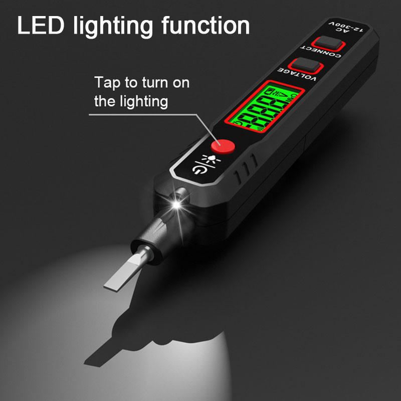 HT89 új intelligens feszültségvizsgáló toll AC 12-300V LCD kijelző mini voltmérő töréspont érzékelés folytonosság teszt áramkör ellenőrzése