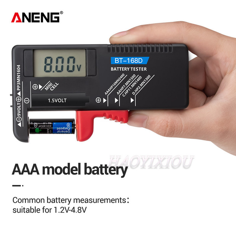 Tester digital universal de capacitate a bateriei BT-168D Indicator de încărcare în carouri de baterie Echipament electronic de testare pentru bricolaj intern