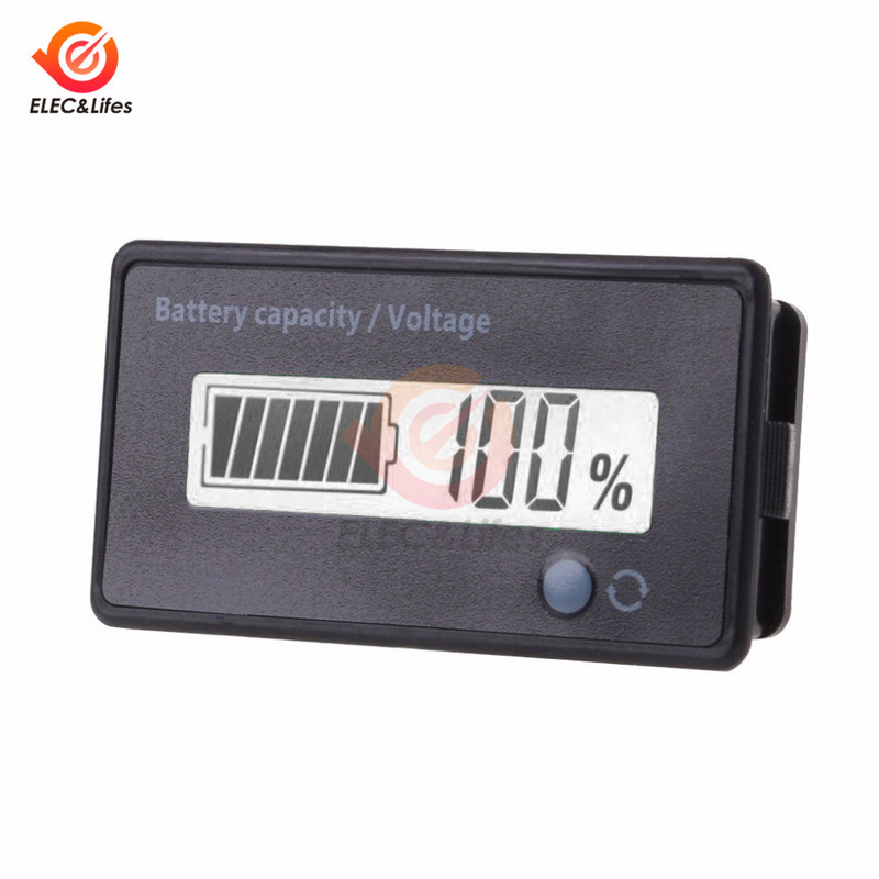 7-100V 6-73V 8-70V 12V 24V 48Vólom-savas lítium akkumulátor kapacitásjelző autó motorkerékpár digitális feszültségmérő feszültségmérő mérő