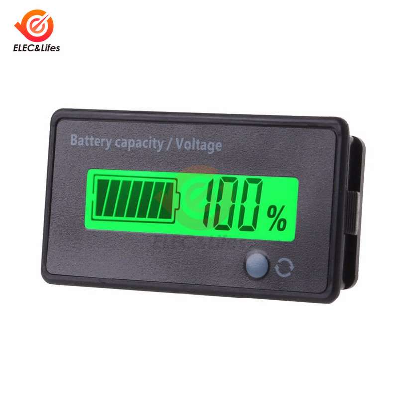 7-100V 6-73V 8-70V 12V 24V 48Vólom-savas lítium akkumulátor kapacitásjelző autó motorkerékpár digitális feszültségmérő feszültségmérő mérő