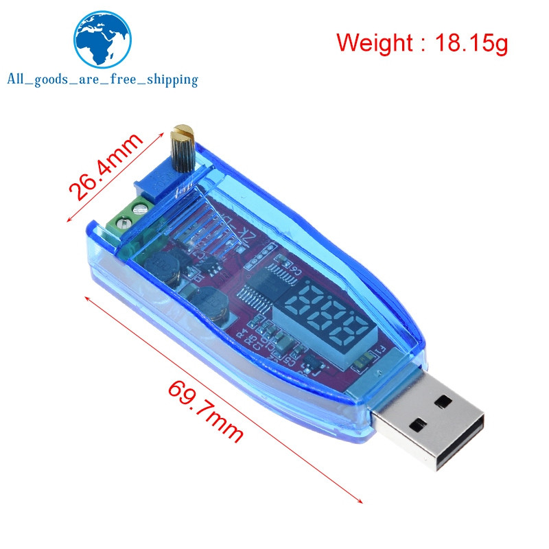 LED DC-DC 5V DC 1-24V Állítható potenciométer USB Step Up/Down Buck Boost Converter tápfeszültség szabályozó modul