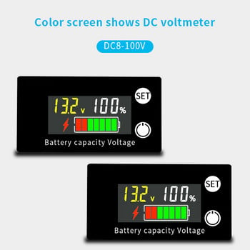 DC 8V-100V LCD Μπαταρία Voltmeter Χωρητικότητα Ένδειξη Μετρητής ισχύος Lithium LiFePO4 κυψέλη μολύβδου-οξέος 12V 24V 48V για μπαταρία LCD 6133A