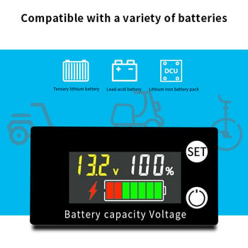 DC 8V-100V LCD Μπαταρία Voltmeter Χωρητικότητα Ένδειξη Μετρητής ισχύος Lithium LiFePO4 κυψέλη μολύβδου-οξέος 12V 24V 48V για μπαταρία LCD 6133A