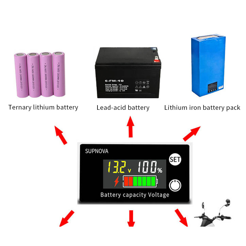 DC 8V-100V LCD Baterie Voltmetru Indicator Capacitate Contor de putere Litiu LiFePO4 Celulă plumb-acid 12V 24V 48V pentru baterie LCD 6133A