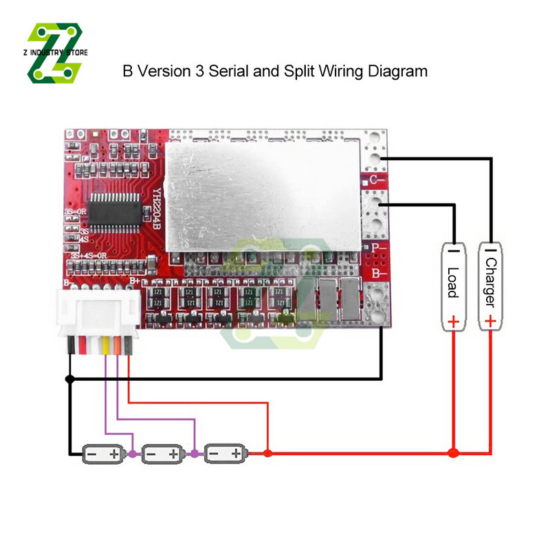 3S 5S 50A 3.7V 18650 Lithium Battery Protection Board 3.7V Lithium Iron Phosphate Battery BMS Board with Balance