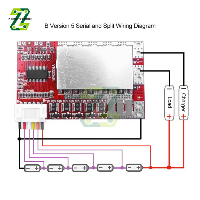 3S 5S 50A 3.7V 18650 Lithium Battery Protection Board 3.7V Lithium Iron Phosphate Battery BMS Board with Balance