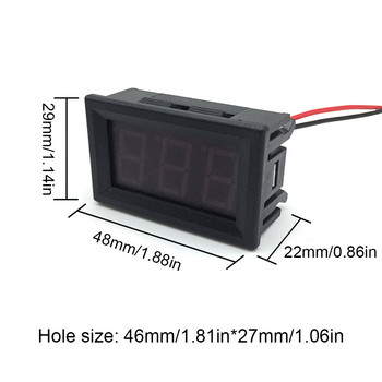 0,56-инчов AC LED цифров волтметър 3-500V измервател на напрежение Автомобилен мобилен тестер за захранване Детектор на напрежение Зелен Син Червен