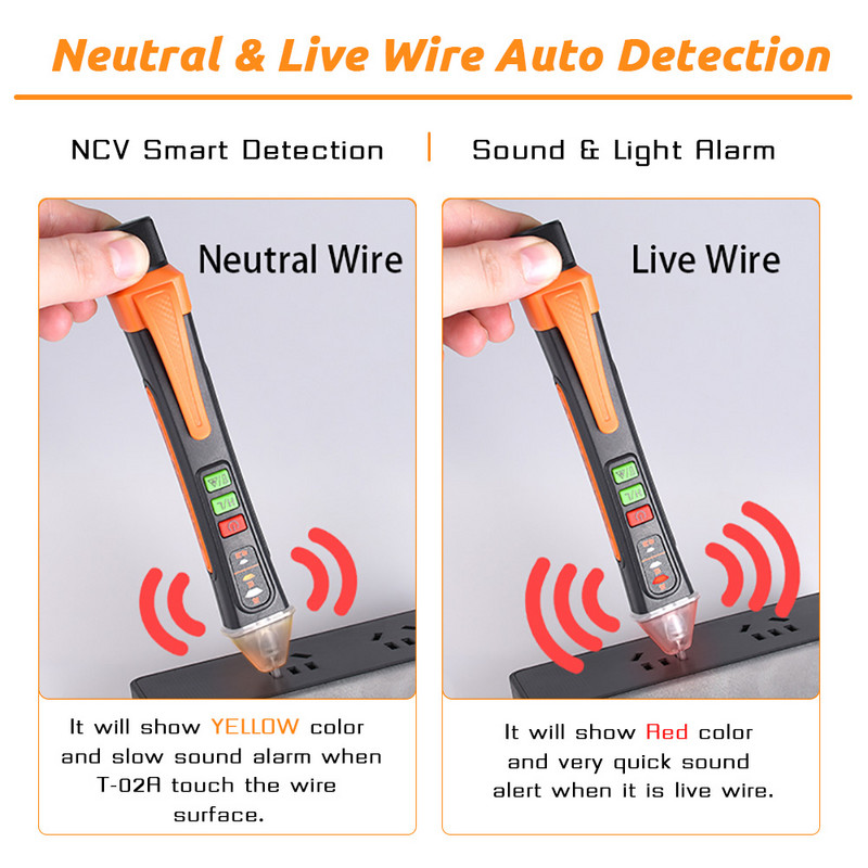 Ανιχνευτής τάσης Smart Non-Contact Voltage Circuit Tester Pen Meter 12-1000V Current Electric Sensor Test Pencil Ψηφιακό AC/DC