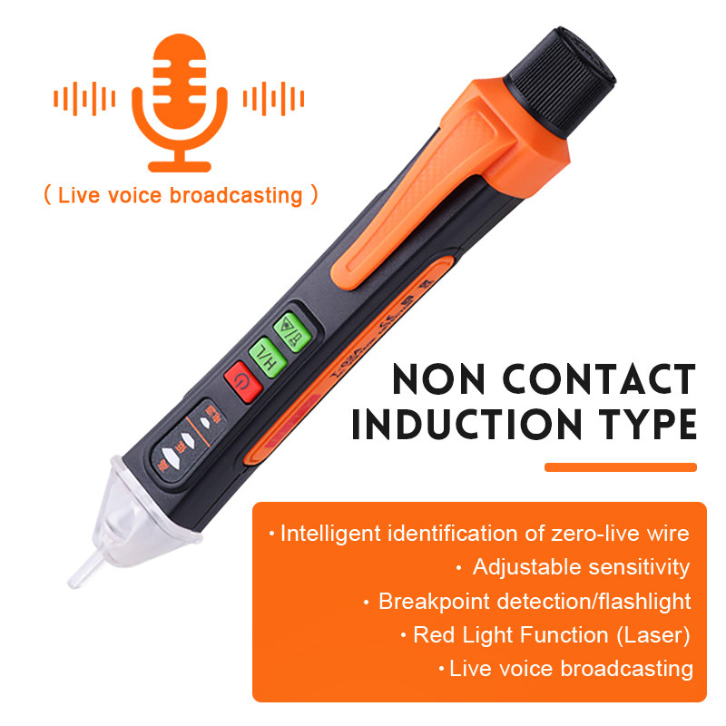 Ανιχνευτής τάσης Smart Non-Contact Voltage Circuit Tester Pen Meter 12-1000V Current Electric Sensor Test Pencil Ψηφιακό AC/DC