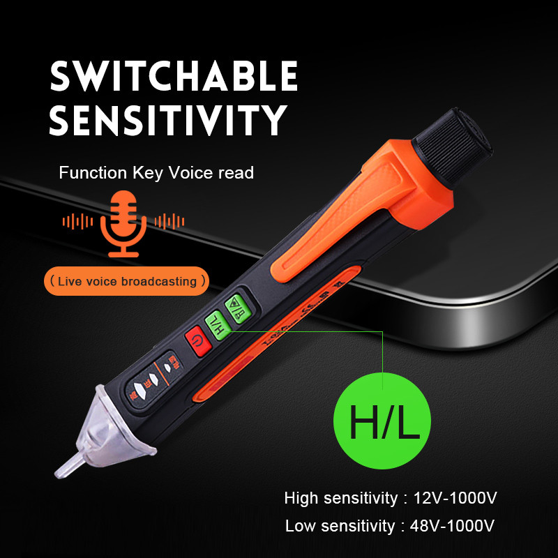 Ανιχνευτής τάσης Smart Non-Contact Voltage Circuit Tester Pen Meter 12-1000V Current Electric Sensor Test Pencil Ψηφιακό AC/DC