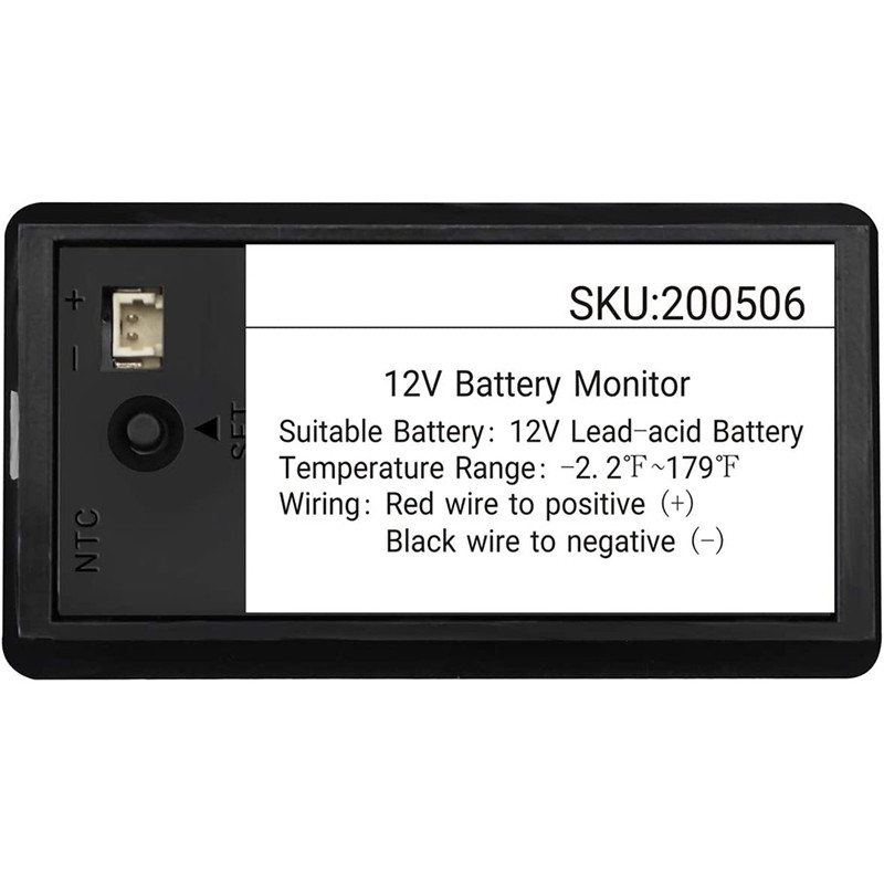 Monitor de capacitate a bateriei, contor baterie 10-100 V, indicator de temperatură Fahrenheit 12 V 24 V 48 V Tensiune procentuală