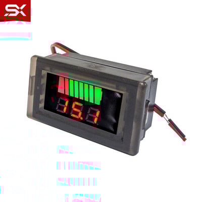 Veekindel digitaalne aku tester DC 12-60 V pliihappe liitium-ioon-lipo-liitiumpatarei mahu indikaator auto pingemõõtur voltmeeter