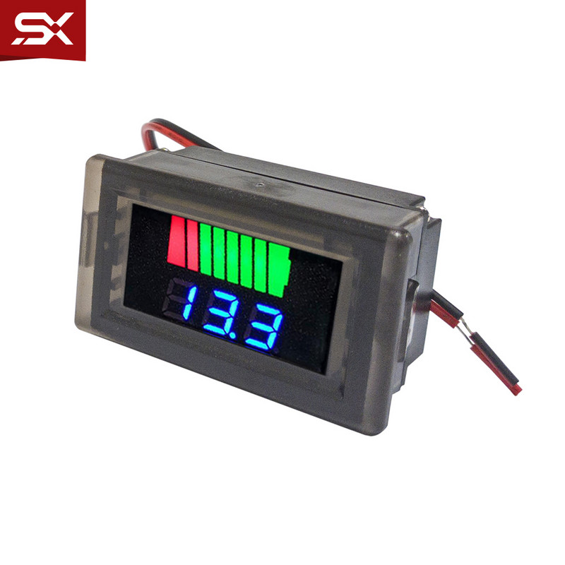 Veekindel digitaalne aku tester DC 12-60 V pliihappe liitium-ioon-lipo-liitiumpatarei mahu indikaator auto pingemõõtur voltmeeter