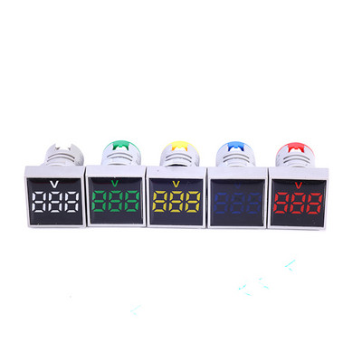 Mini ochranná fólia 22 mm AC20-500V voltmeter pilotná kontrolka indikátor signálnej lampy digitálny displej LED štvorcový okrúhly voltmeter