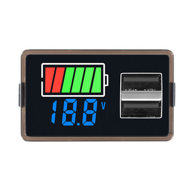 LED testeris Voltmetrs DC8-30V USB interfeisa ampērmetrs Akumulatora ietilpības indikators Litija akumulatora sprieguma akumulatora jaudas testeris