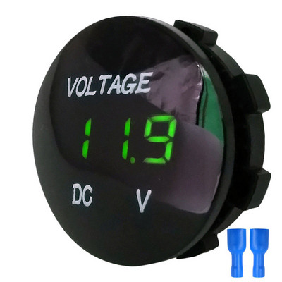 Aleekit DC 5V-48V LED Mini kerek vízálló motorcsónak motorcsónak panel digitális feszültségmérő teszter monitor kijelző feszültségmérő