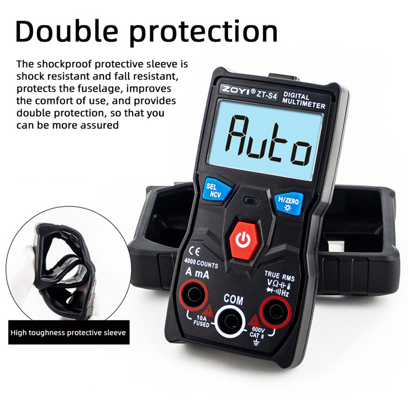 Multimetru digital inteligent ZT-S1/ZT-S2/ZT-S3/ZT-S4, 4000 de numărători, tester profesional de temperatură cu diodă de frecvență, mini condensator