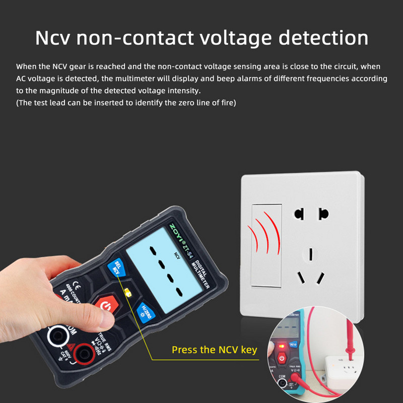 Multimetru digital inteligent ZT-S1/ZT-S2/ZT-S3/ZT-S4, 4000 de numărători, tester profesional de temperatură cu diodă de frecvență, mini condensator