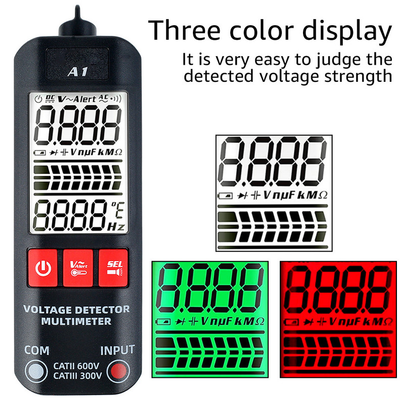 Digitaalne multimeetri tester A1 automaatne multimeeter 2000 loendurit nutikas multimeeter, mis mõõdab vahelduv- ja alalispinge takistuse sagedust