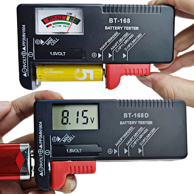 1kom BT-168 BT-168D digitalni tester baterija LCD zaslon AA/AAA/C/D/9V/1.5V Detektor za provjeru kapaciteta baterije s gumbima