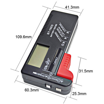 1 gab BT-168 BT-168D digitālais bateriju testeris LCD displejs AA/AAA/C/D/9V/1.5V pogelementu bateriju ietilpības pārbaudes detektors