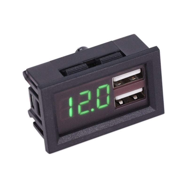 12 V 12,6 V sprieguma displejs 24 v litija akumulatora jaudas samazināšanas moduļa uz 5 V2 A USB interfeisa pārveidotāja voltmetru