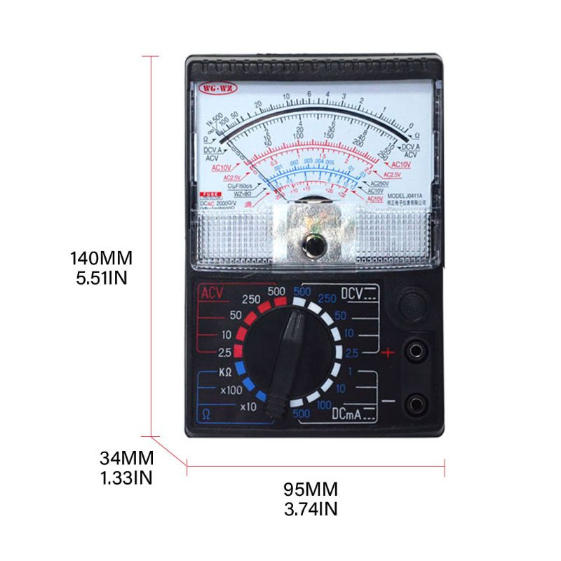 Y51B mechanikus mutató típusú multiméter mérés AC DC ohmmérő MF47/JO411 tesztelő
