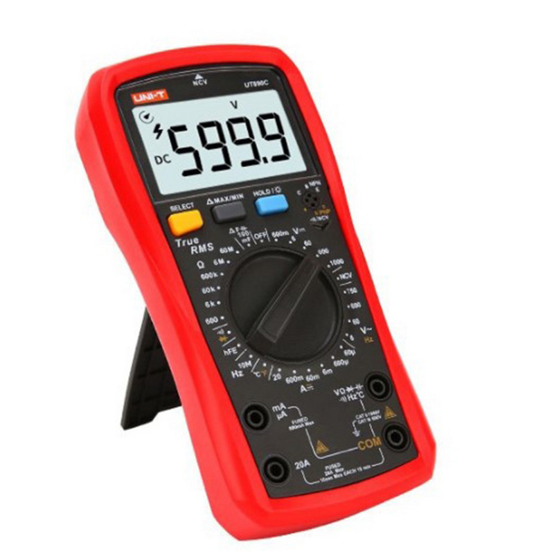 UNI-T digitális multiméter hordozható ellenállás-kapacitás AC DC feszültség AC áram frekvencia hőmérséklet dióda teszter
