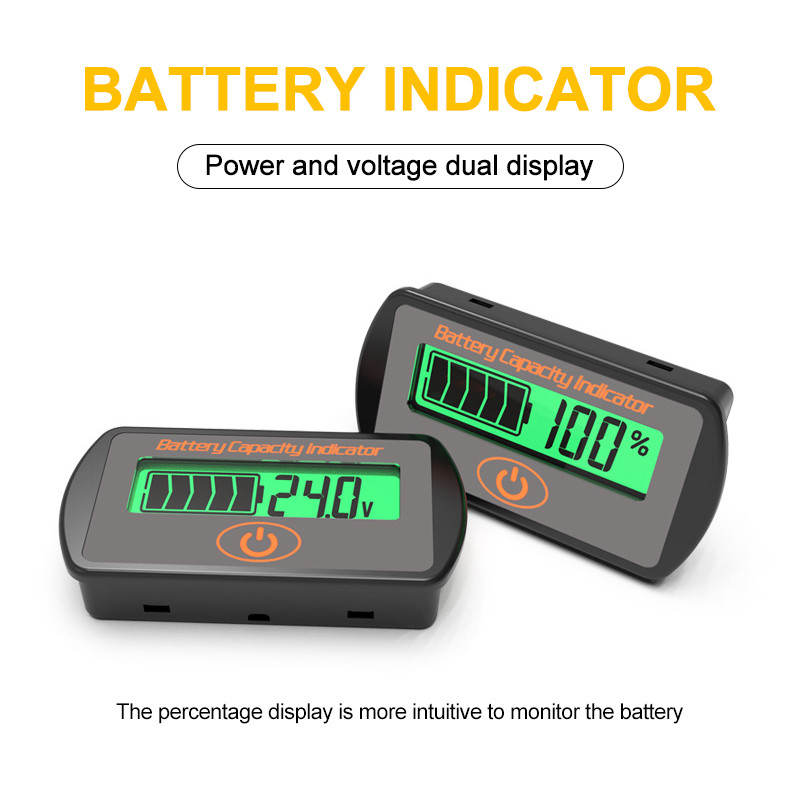 Puutetüüpi pinge aku mahu indikaator 12V/24V reguleeritav LCD auto plii-happe liitiumaku voltmeeter pingetester LY7S