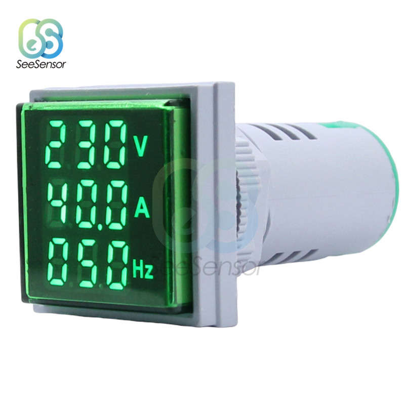 AC 50-500V 0-100A Τετράγωνο LED Ψηφιακό βολτόμετρο Αμπερόμετρο Τάσης Μετρητής ρεύματος Αυτοκινήτου Volt Amp Tester Detector AC 110V 220V
