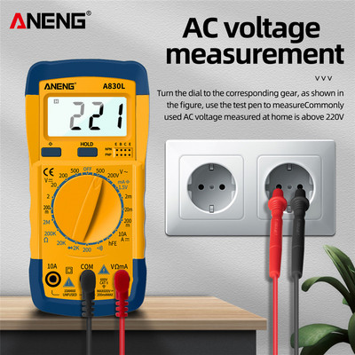ANENG A830L Mini Pocket Ψηφιακό πολύμετρο LED Tester AC/DC Τάση ρεύματος δίοδος Συχνότητα πολυμέτρων Εργαλείο δοκιμής