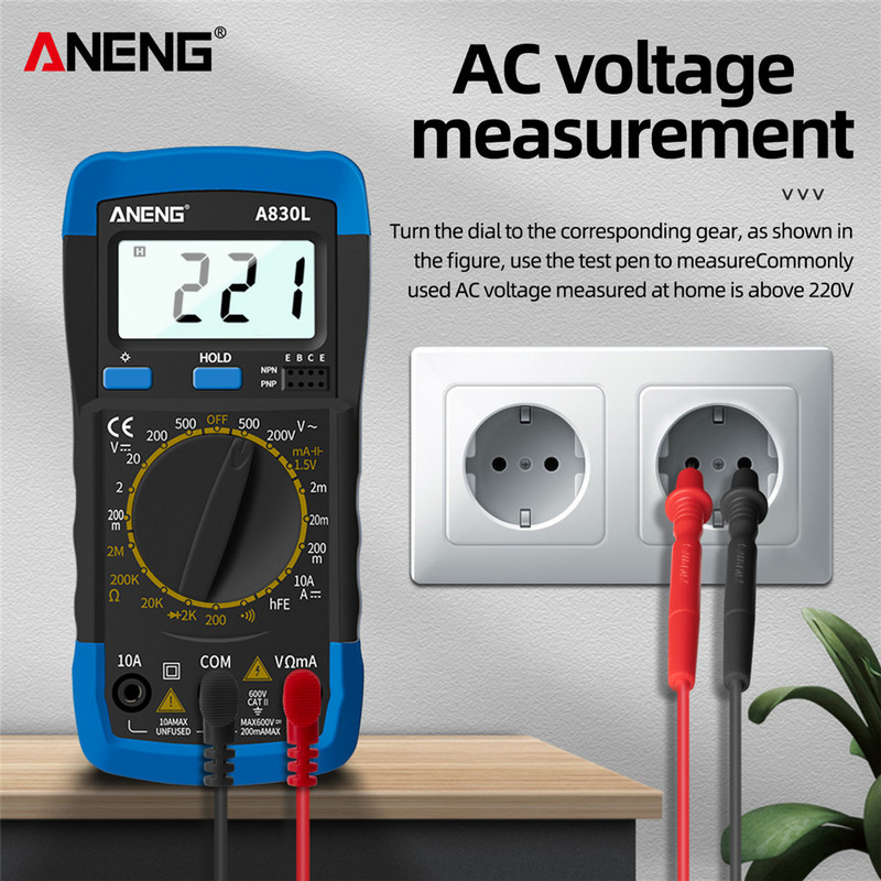 ANENG A830L mini džepni digitalni multimetar LED tester AC/DC napon struja dioda frekvencija multimetar tester alat