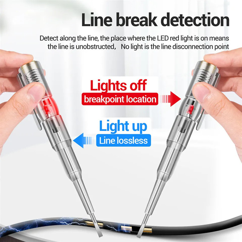 1 vnt. išmanusis įtampos tikrinimo rašiklis, 24/70–250 V indukcinio maitinimo detektoriaus rašiklis, elektrinis atsuktuvo indikatoriaus grandinės testeris