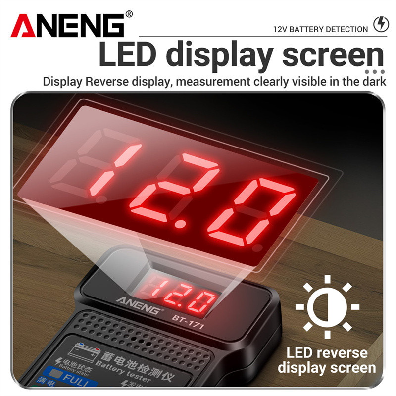 Akkumulátor teszter 12V LCD digitális automatikus akkumulátor analizátor töltés indítórendszer tesztelő autó akkumulátor ellenőrző diagnosztikai eszköz