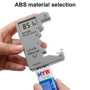Детектор за проверка на капацитета на батерията ABS широк тестов обхват Инструмент за диагностика на капацитет Изолирана пластмасова обвивка за 1,5 V бутонна батерия