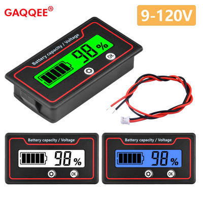 9-120V ólomsavas lítium akkumulátor kapacitásjelző digitális voltmérő feszültségmérő autó motorkerékpárhoz 12V 24V 36V 48V 60V 72V