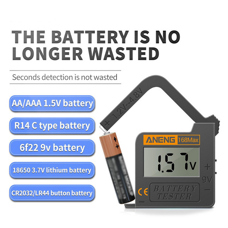 Universalus skaitmeninis baterijų testerio analizatorius, profesionalus ekranas, lengvas ir patogus baterijų tikrinimo diagnostikos įrankis