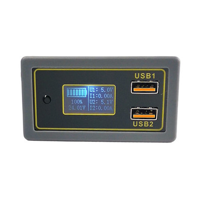 DC6V-30V Indicator de capacitate a bateriei de mașină 12V 24V Voltmetru de mașină Panou de măsurare a tensiunii Încărcare rapidă Monitor de baterie cu ieșire dublă USB