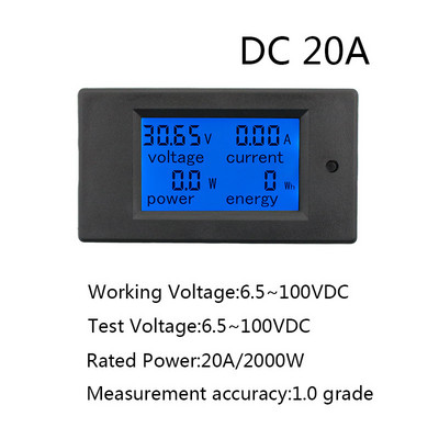 20A 100A AC 80-260V DC 6,5-100V Digitaalne LED-ekraan Voltmeeter Ampermeeter Vattmeeter Võimsus Energiamõõtur 12V 24V 110V 220V Volt Tester