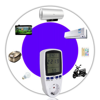 EU Plug AC Power Meter Ψηφιακό Wattmeter Watt Monitor Αναλυτής κατανάλωσης ηλεκτρικής ενέργειας Υποδοχή μέτρησης μετρητή ενέργειας