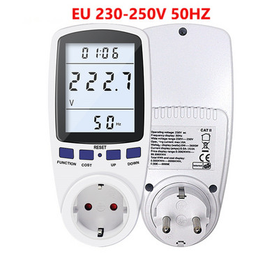 EU Plug AC Power Meter Ψηφιακό Wattmeter Watt Monitor Αναλυτής κατανάλωσης ηλεκτρικής ενέργειας Υποδοχή μέτρησης μετρητή ενέργειας