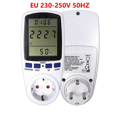 EU Plug AC Power Meter Ψηφιακό Wattmeter Watt Monitor Αναλυτής κατανάλωσης ηλεκτρικής ενέργειας Υποδοχή μέτρησης μετρητή ενέργειας