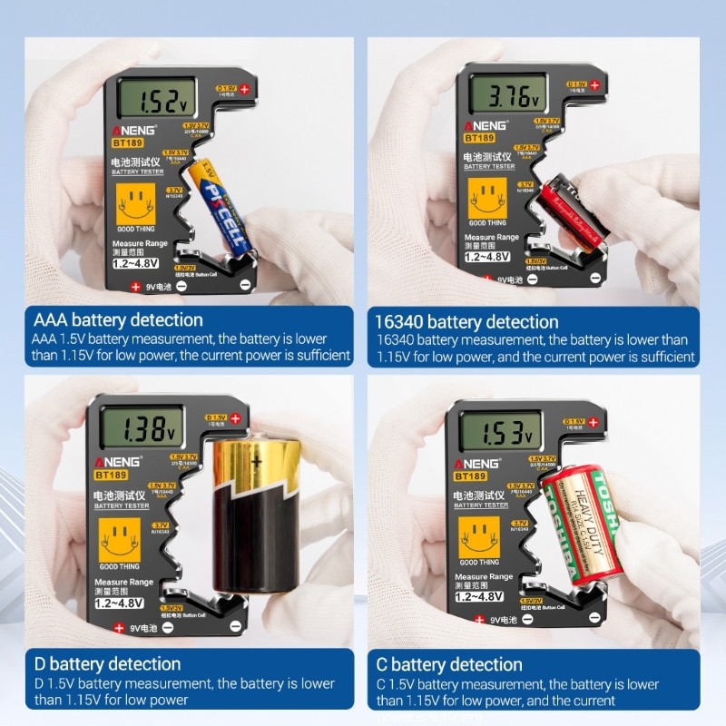 1 PC Tester digital LCD-Display Volt-Checkers pentru AA AAA 9V Buton Multiple Dimensiuni Tester Instrumente de măsurare a tensiunii