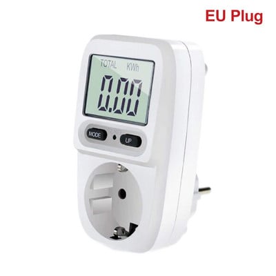 Digitális wattmérő AC 230V 110V Teljesítménymérő Villamos fogyasztás Energiamérő EU Plug Teljesítmény Kilowatt Watt Villamosenergia mérő
